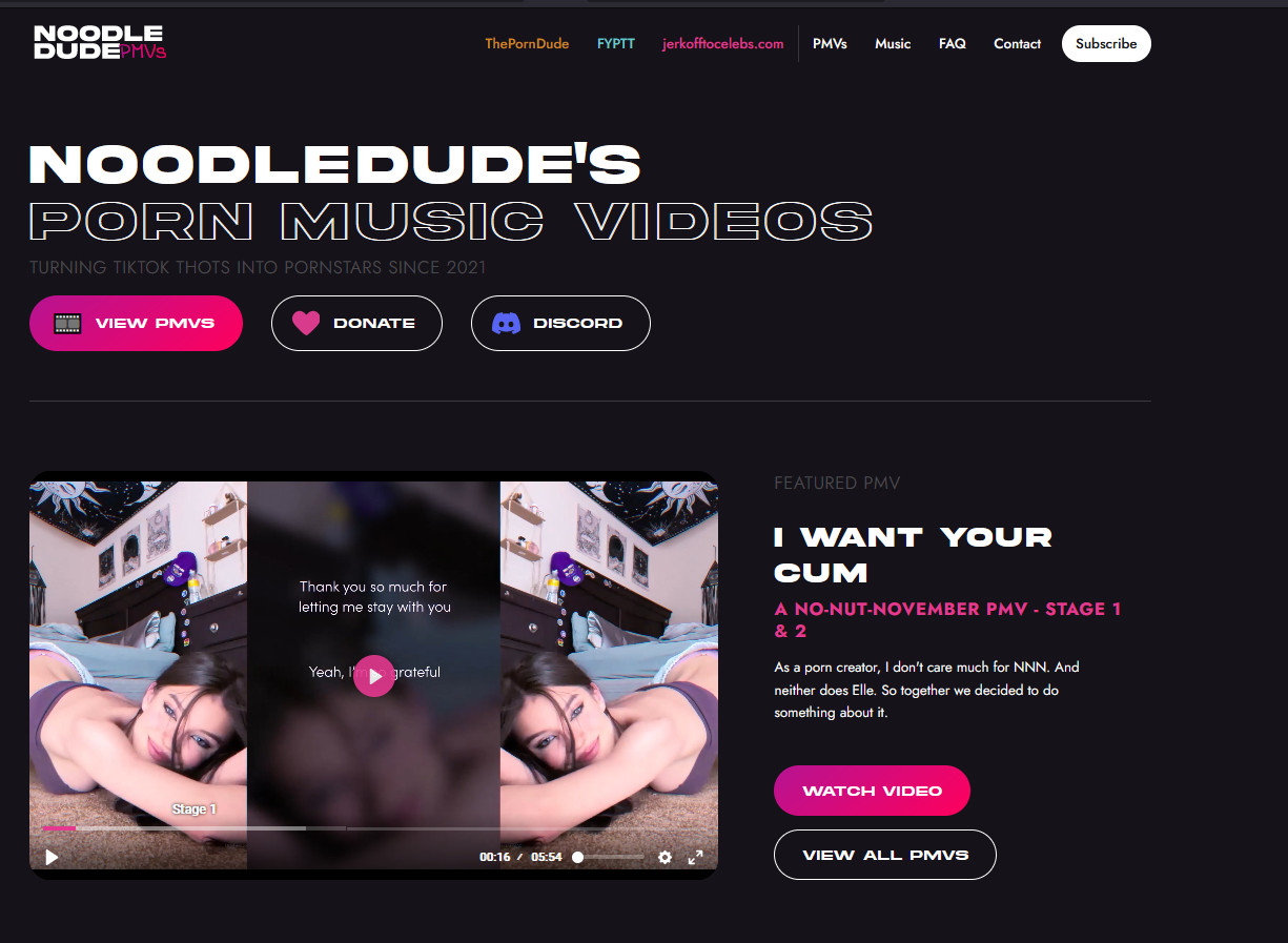 NoodleDude，PMV（Porn Music Videos）大本营